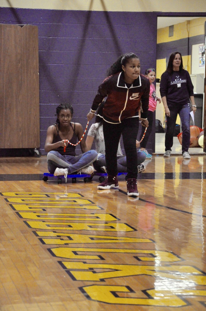 Students compete in various games to earn spirit points