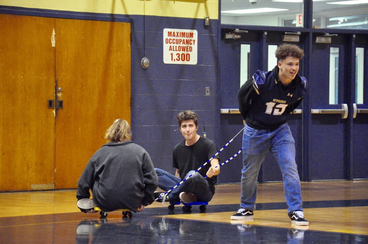 Students compete in various games to earn spirit points