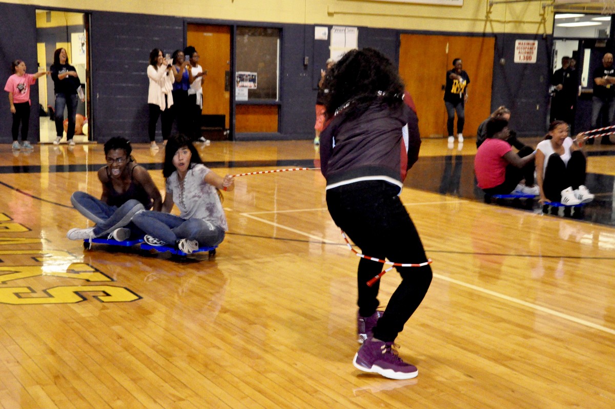 Students compete in various games to earn spirit points