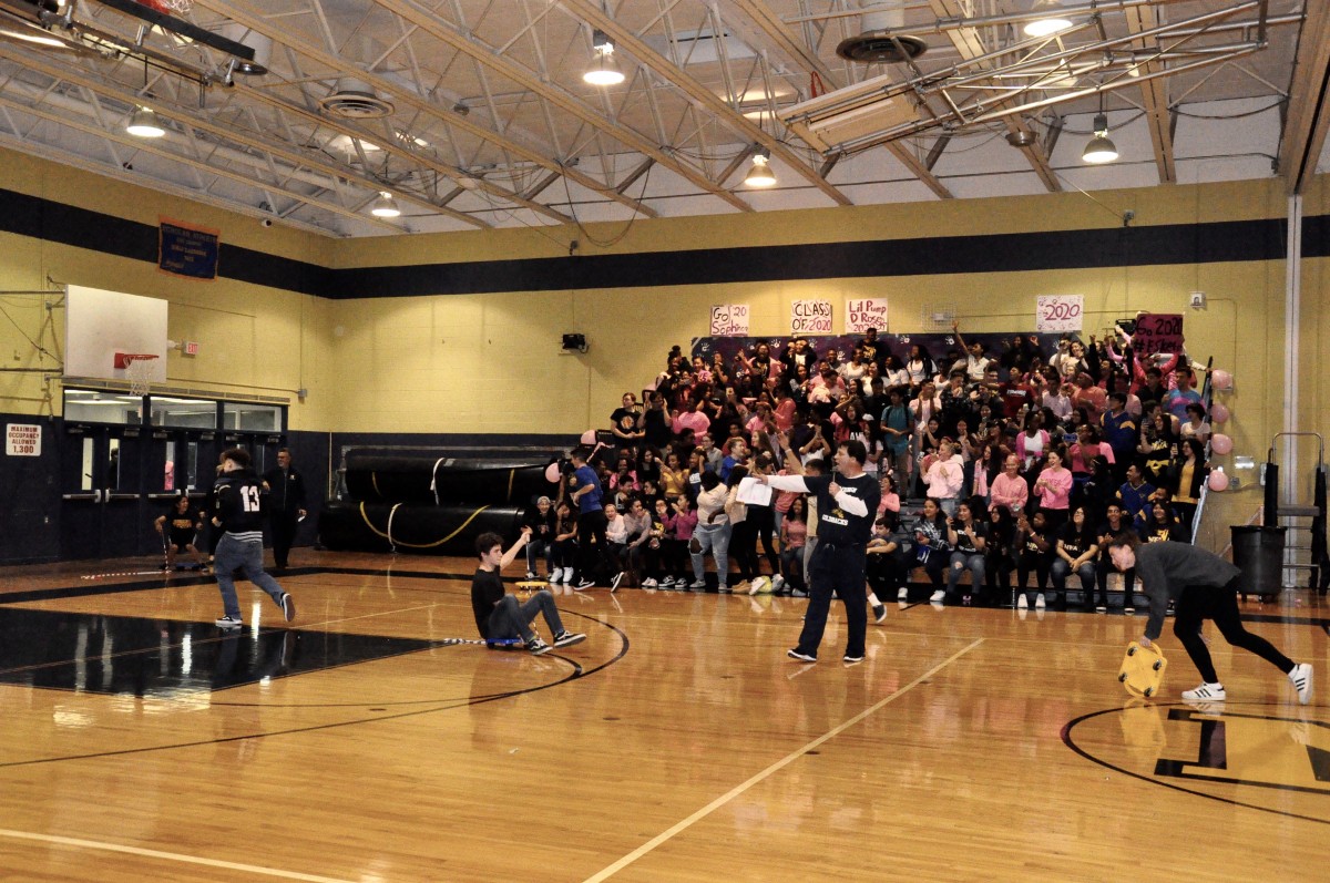 Students compete in various games to earn spirit points