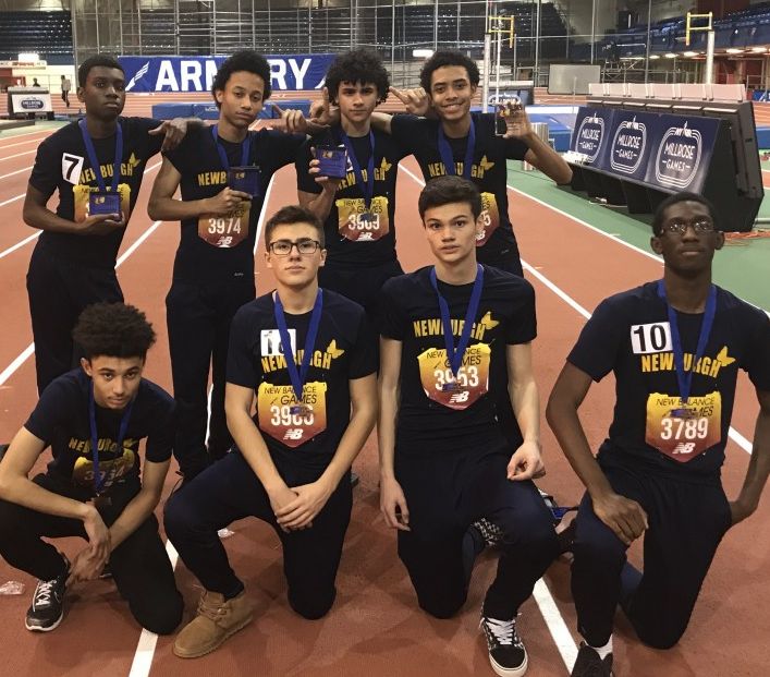 Newburgh's 4X400m relays finished in 1st and 2nd place at the New Balance Invitational held at the New York Armory. The 