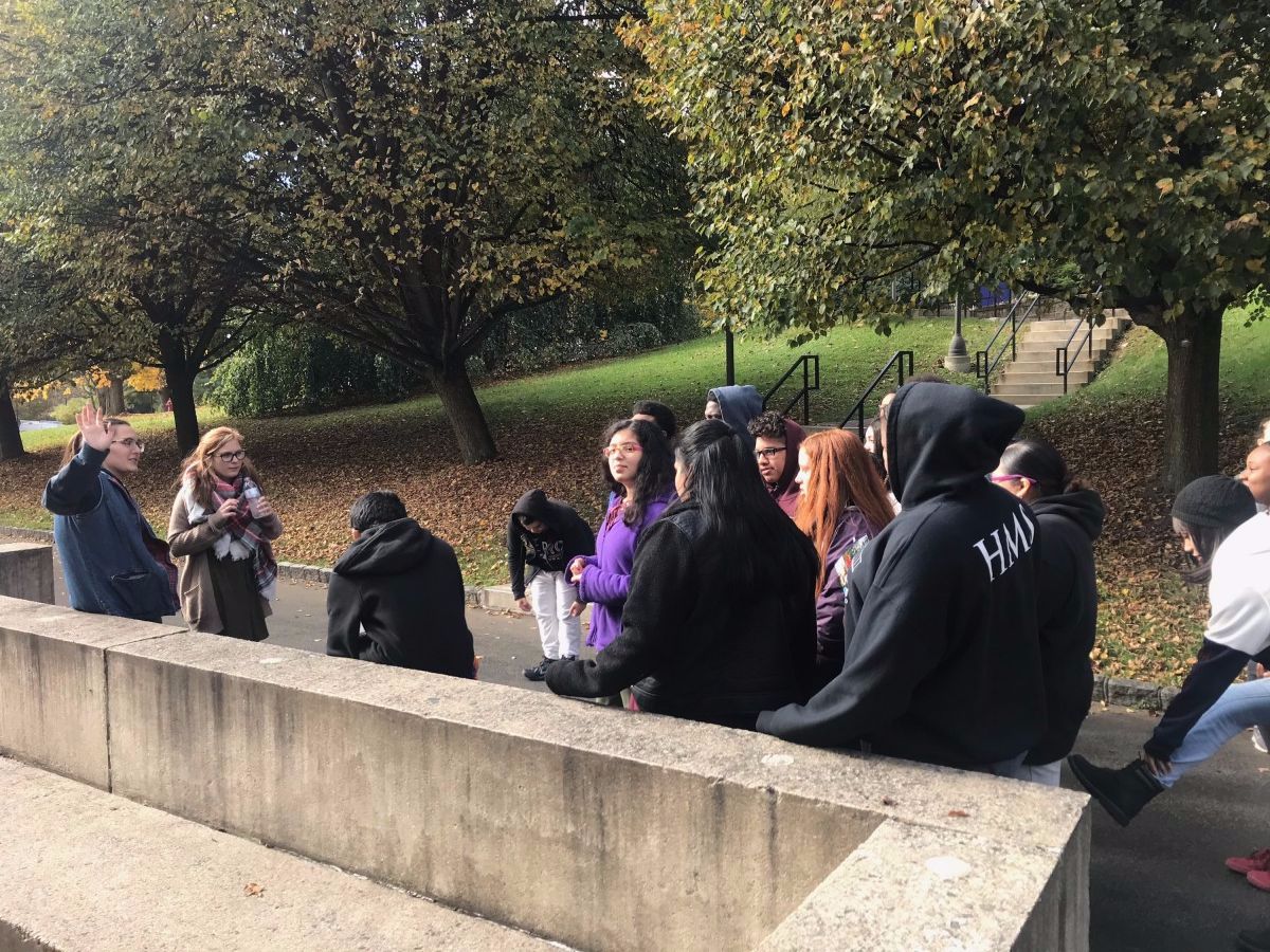 Students pose as a group