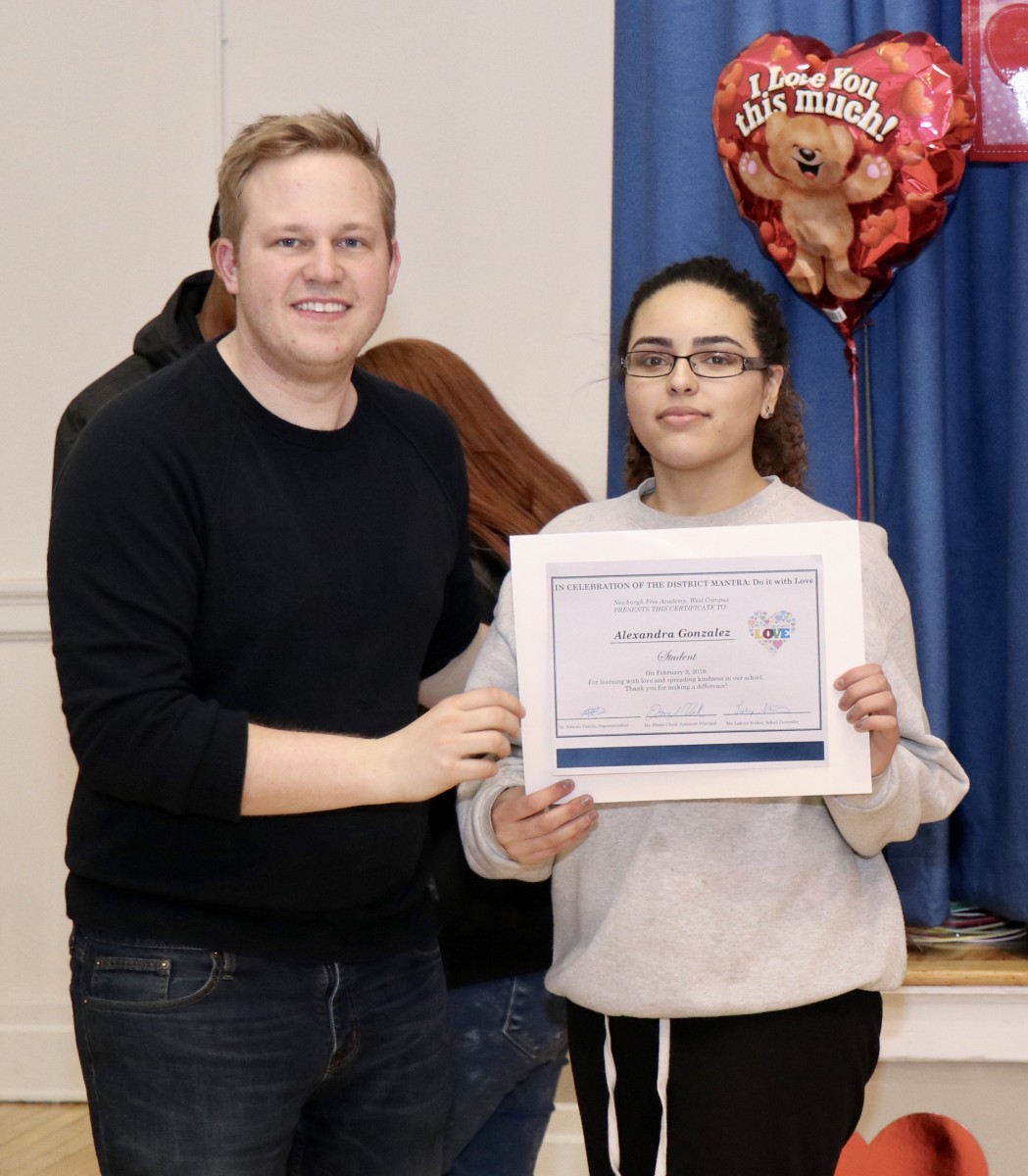 Mr. Joe with student recipient, Ms. Alexandra Gonzalez