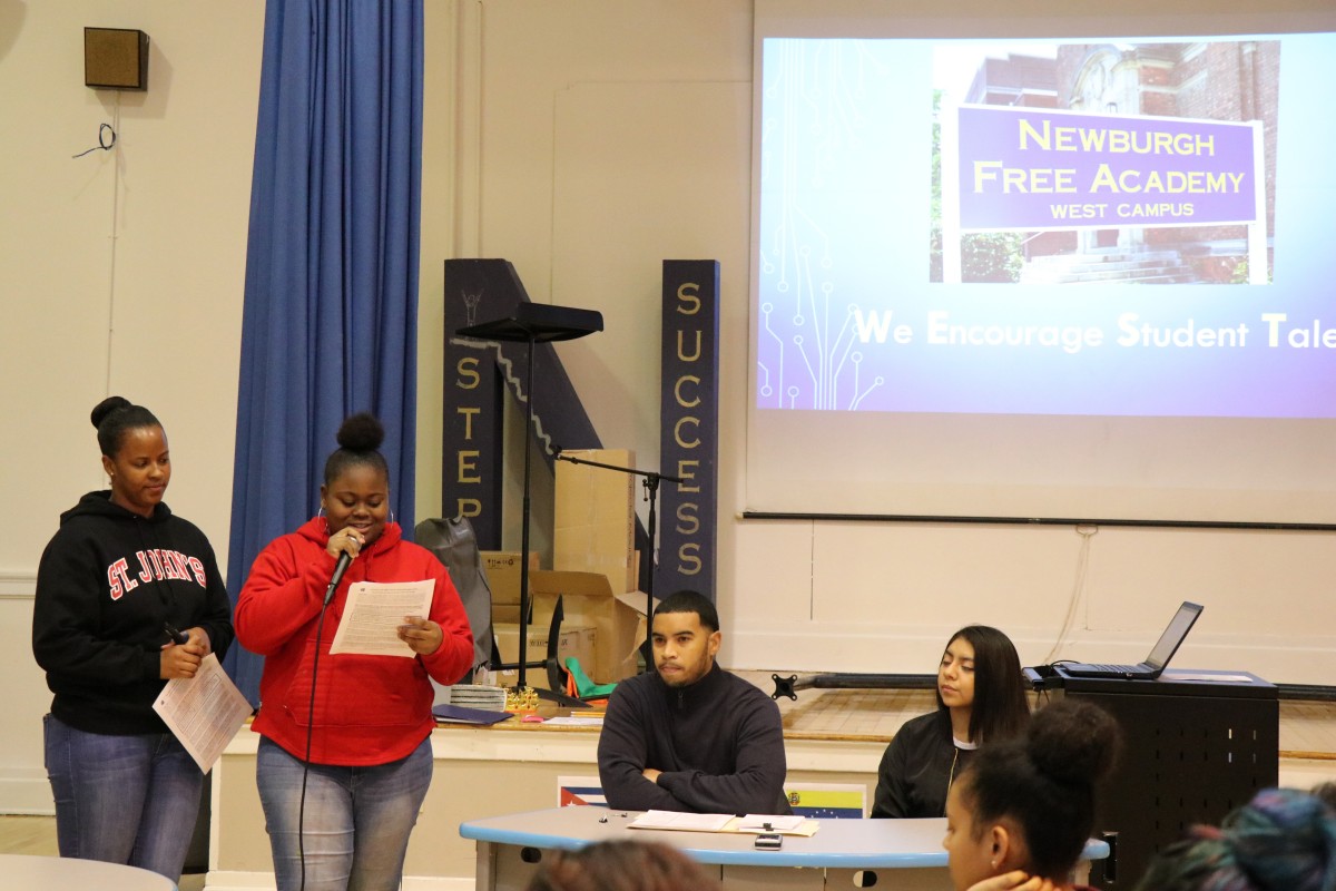 Student, Aniah presents panelists