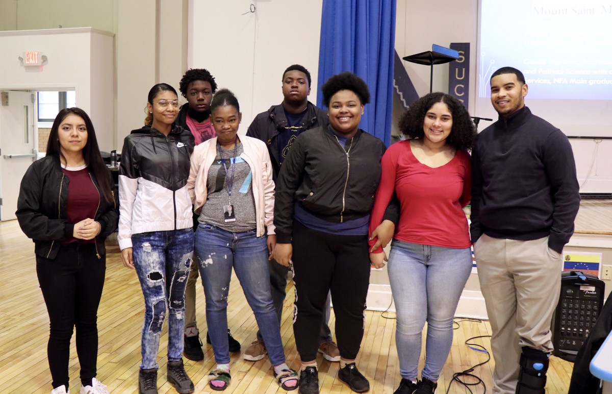 Panelists pose with Student Advisory Council