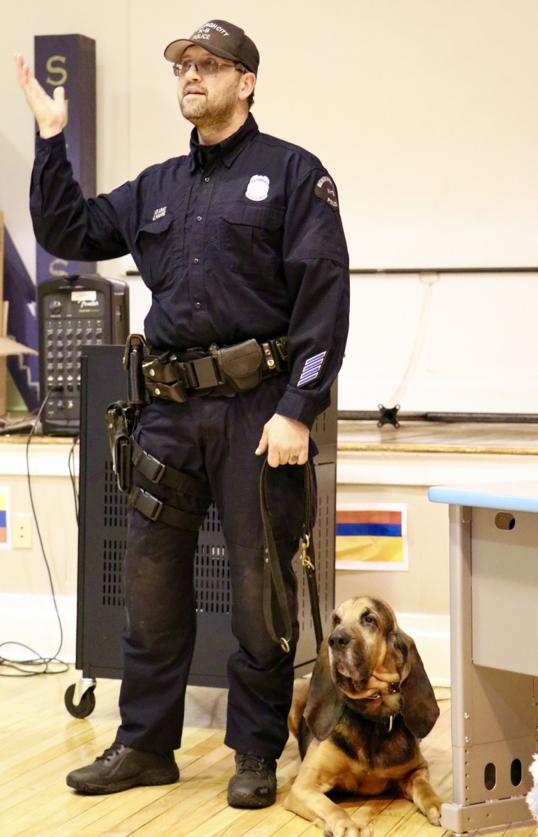 Officer works with K9