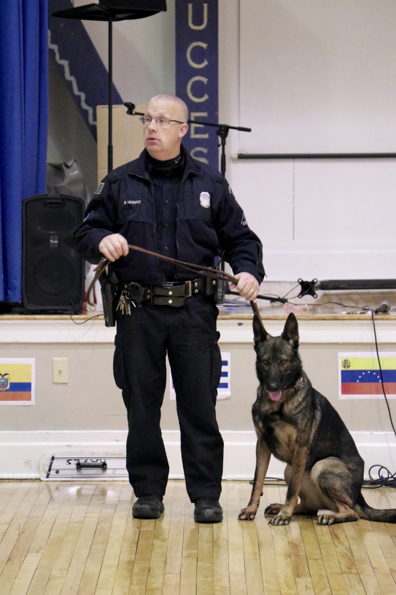 Officer works with K9