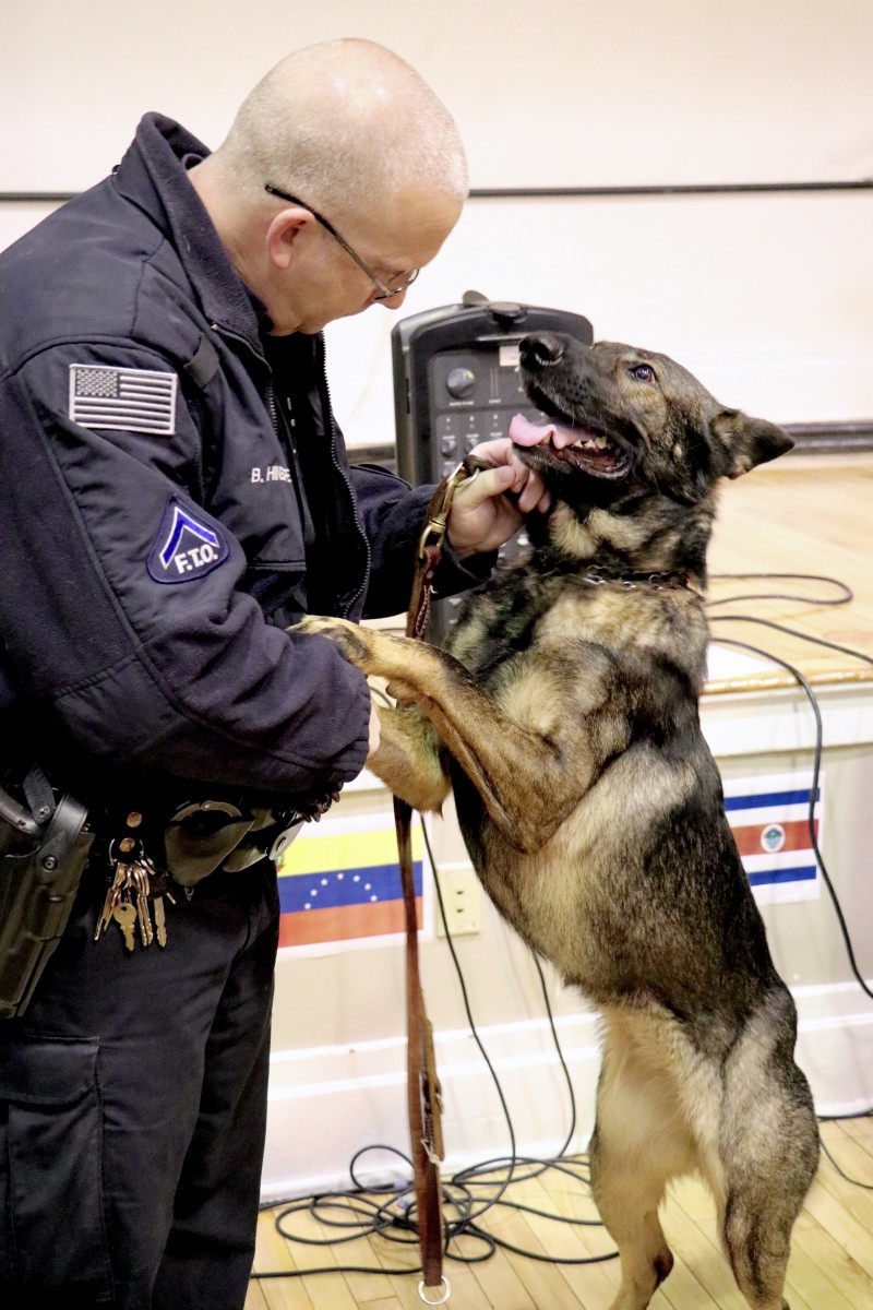 Officer works with K9