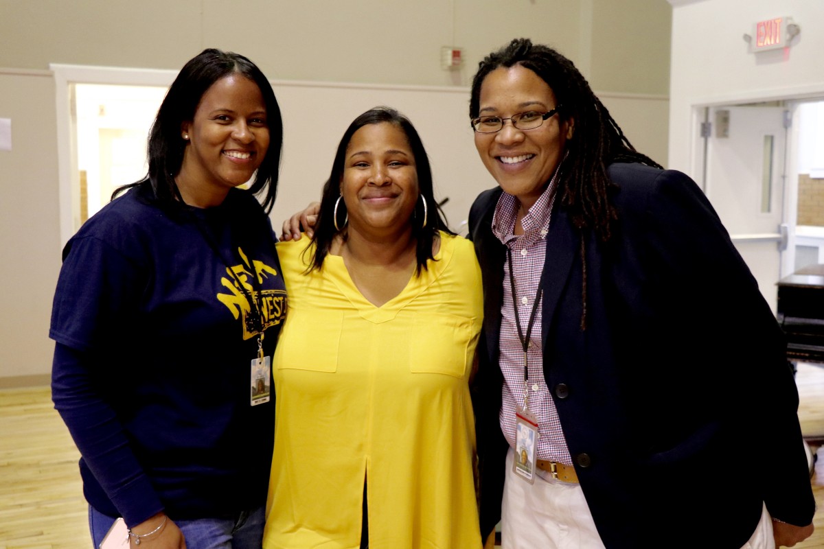 Ms. Key, Ms. Ebony, and Dr. Green pose for picture at NFA West International Celebration