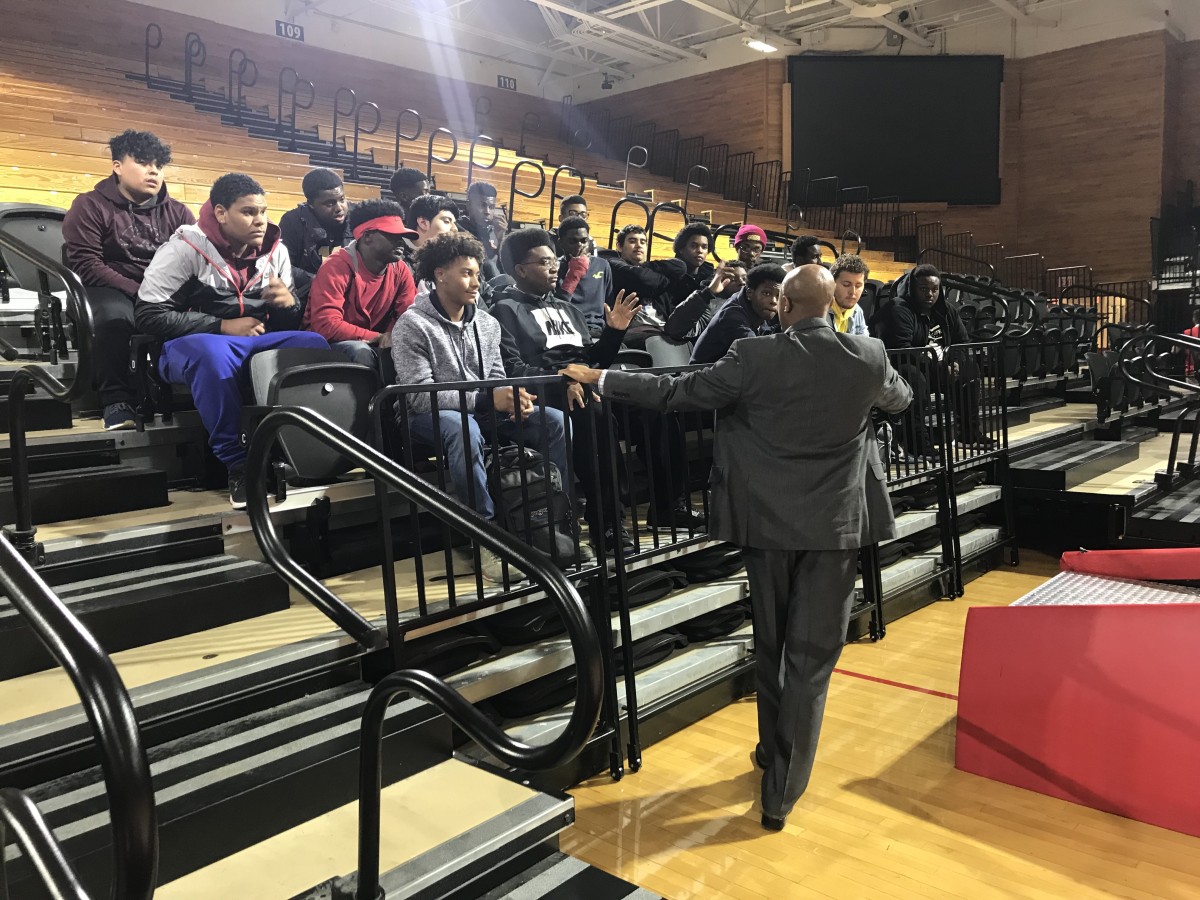 Students on tour of athletic facilities