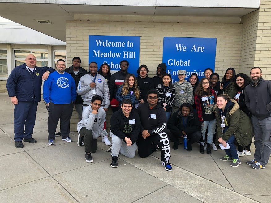 NFA West scholars pose for a photo with their teachers and guidance counselor.