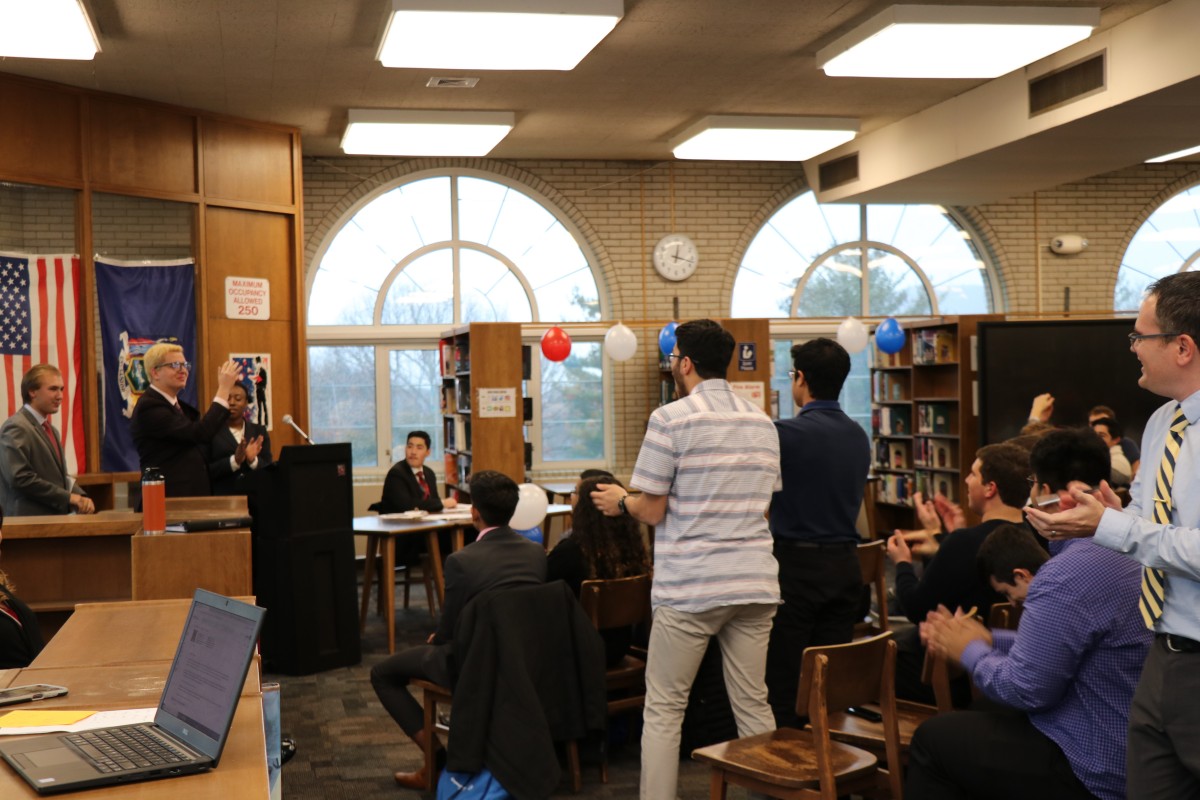 Student giving a speech.