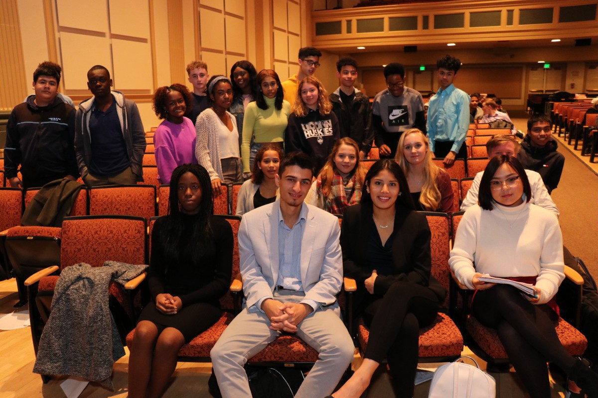 NFA students who participated in Youth in Government pose for a photo.