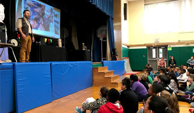 Students enjoying assembly.